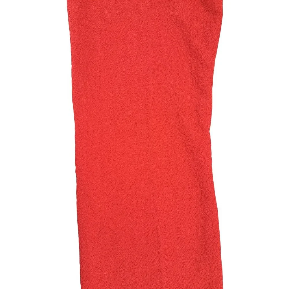 Vintage Handmade Polyester Pants Textured Stitched Crease Disco Red Women Size 4 - Picture 3 of 8